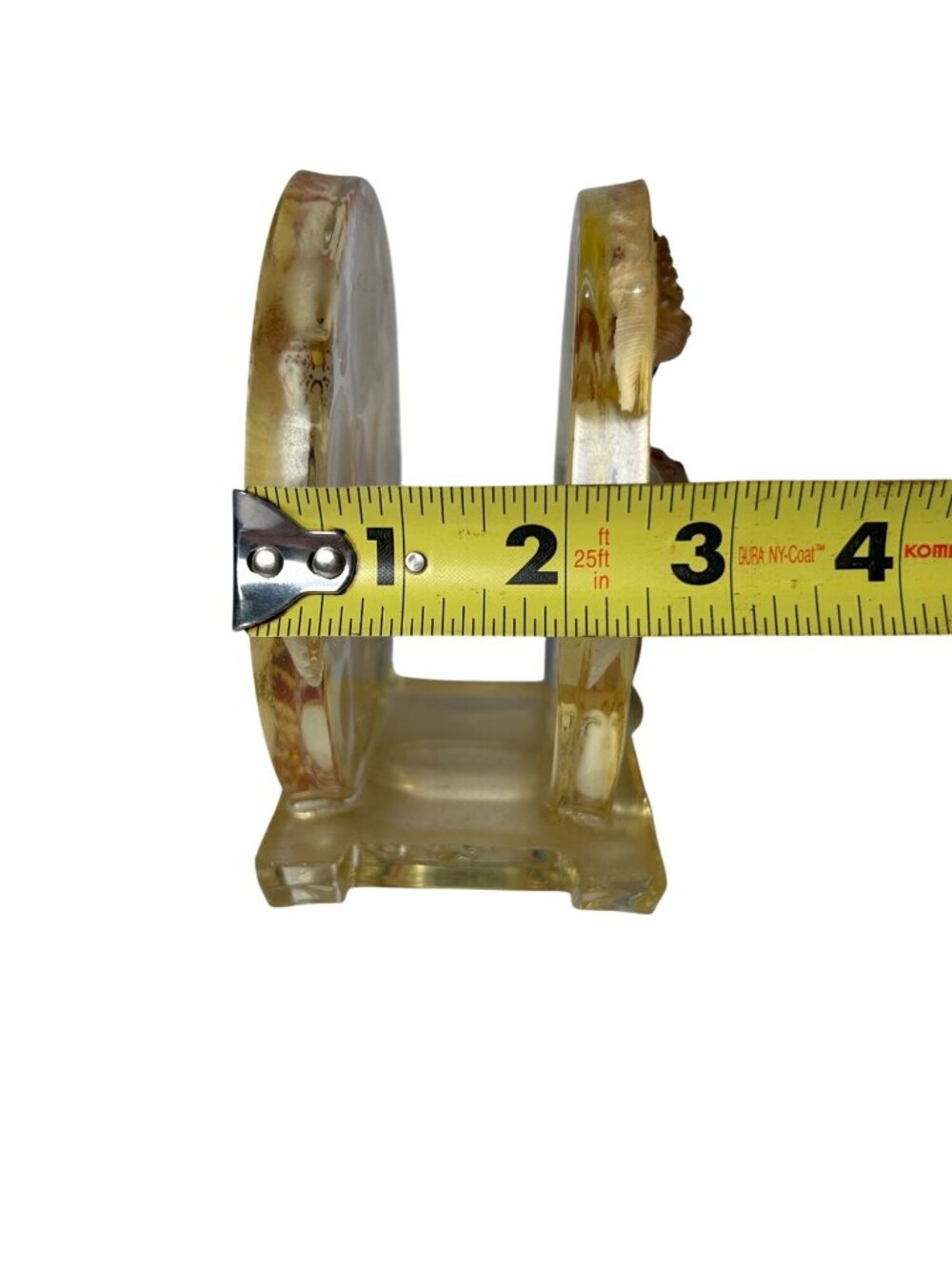 VTG Seashell Napkin Holder Lucite Acrylic w/ Real Shells Coastal Beach Nautical - Picture 9 of 9